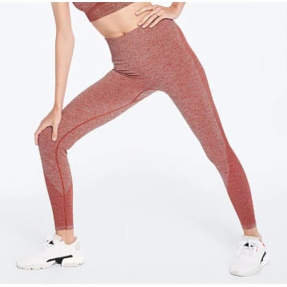 Victoria Secret PINK Seamless Workout Tight High Waist Leggings Cinnibar Marl M - Picture 2 of 7
